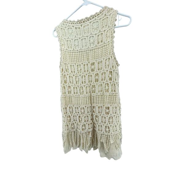 Entro Cream Crochet Lace Sleeveless Tank Top Women's Size Small/Medium - Picture 4 of 5